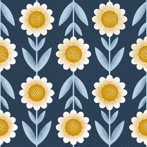 Field of Daisies - large scale - Scandinavian, modern, daisies, floral, floral geometric