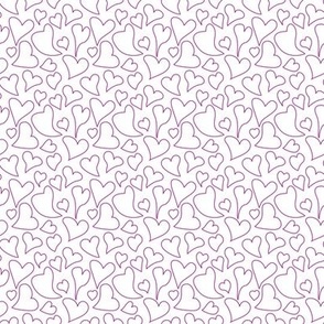 Hearts and Love Letters Outlined Purple Funky Hearts