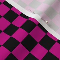 Magenta Pink Black checkerboard (medium small)