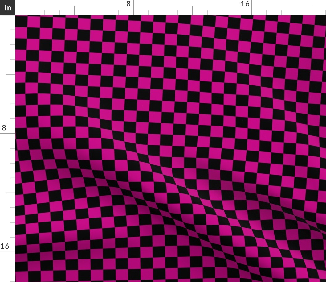 Magenta Pink Black checkerboard (medium small)