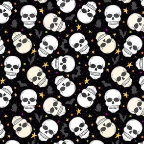 Halloween Skulls on Black