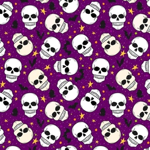 Halloween Skulls on Violet
