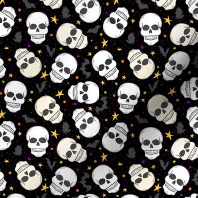 Halloween Skulls on Black - Small