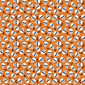 Halloween Skulls on Orange - Small