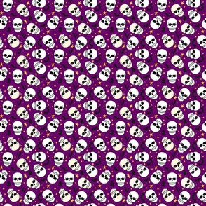 Halloween Skulls on Violet - Small