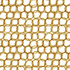 freehand chainlink scribble - mustard gold