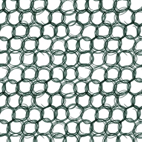 freehand chainlink scribble - pine green