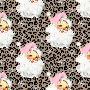 Pink Santa Leopard Background - large scale