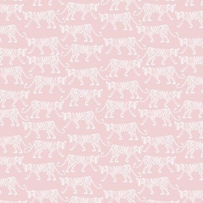 SMALL freehand scribble tiger stalking - cotton candy pink