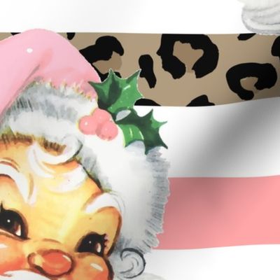 XL Pink Santa Pink and Leopard Stripe Background - xl scale
