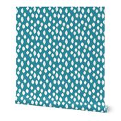 SMALL freehand scribble spot ikat - lagoon teal