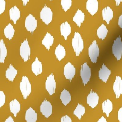 SMALL freehand scribble spot ikat - mustard gold