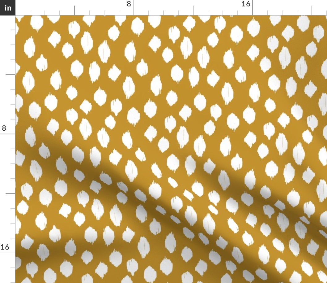 SMALL freehand scribble spot ikat - mustard gold