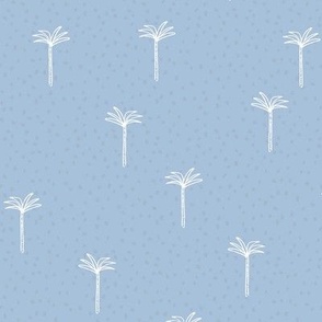 freehand scribble boho palms - icy blue_1