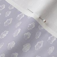 Dollhouse White Chalk Clouds On  Lavender Background