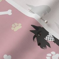 Scottish Terrier -  Scottie Paw and Bones Pink
