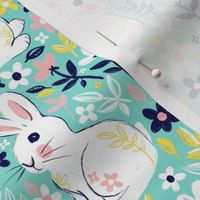 Bright Spring Pastel Easter Bunnies - medium