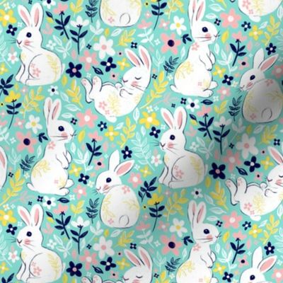 Bright Spring Pastel Easter Bunnies - small