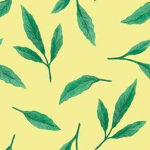 (large) Leaves, yellow background