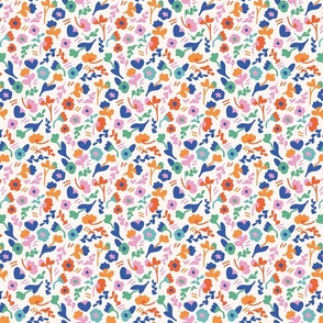 Ditsy Floral - Blue & Pink