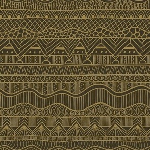 Doodle tribal lines - dark brown - small scale