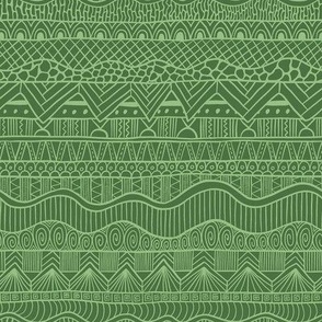 Doodle tribal lines - green - small scale