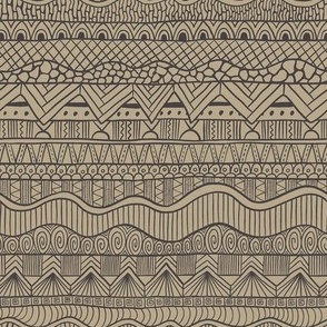 Doodle tribal lines - light brown - small scale