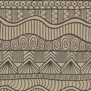 Doodle tribal lines - light brown
