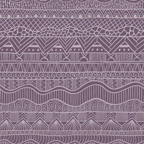 Doodle tribal lines - mauve purple - small scale