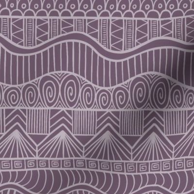 Doodle tribal lines - mauve purple