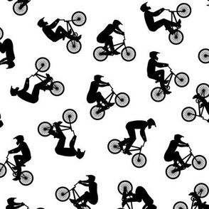 BMX bikers - Bicycle Motocross - sports bicycle -  black and white  - LAD21
