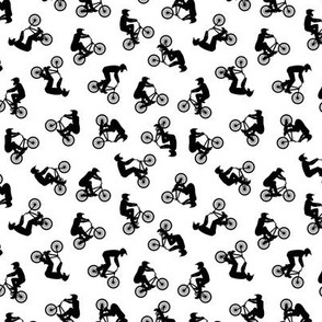 (small scale) BMX bikers - Bicycle Motocross - sports bicycle -  black and white  - LAD21