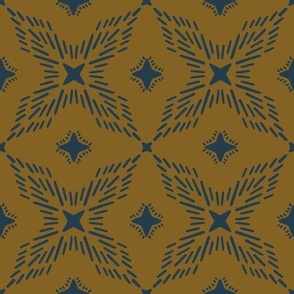 The Stars Over Us - pecan with prussian blue