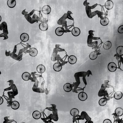 BMX bikers - Bicycle Motocross - sports bicycle -  grey grunge - LAD21