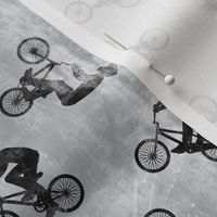 BMX bikers - Bicycle Motocross - sports bicycle -  grey grunge - LAD21