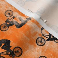 BMX bikers - Bicycle Motocross - sports bicycle -  black / orange grunge - LAD21