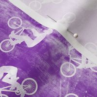 BMX bikers - Bicycle Motocross - sports bicycle -  purple grunge - LAD21