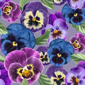 Realistic Violet Pansies