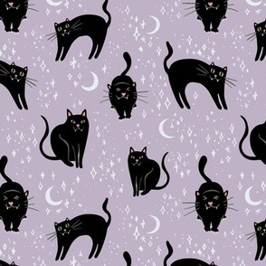 Cat Half-Drop w Stars Lavender