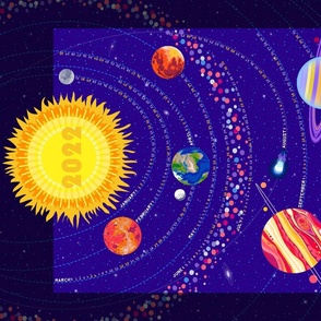 2022: Another trip round the sun! - wall hanging calendar