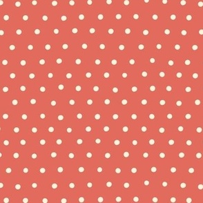 Christmas Dots: Cream on Red