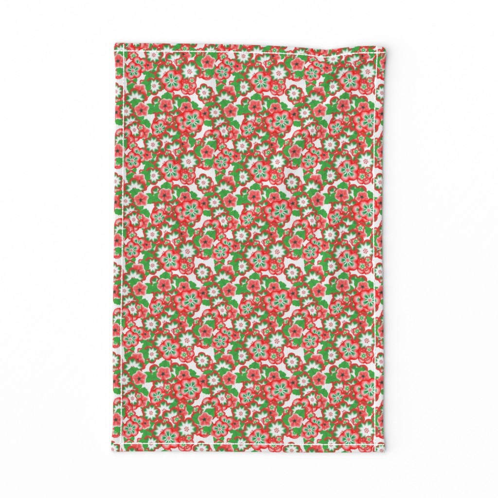 Funky Retro Groovy Bohemian Christmas Flowers