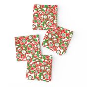 Funky Retro Groovy Bohemian Christmas Flowers