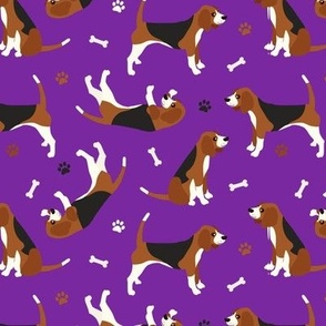 Beagles Bones and Paws Purple