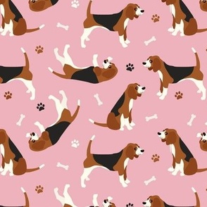 Beagles Bones and Paws Pink