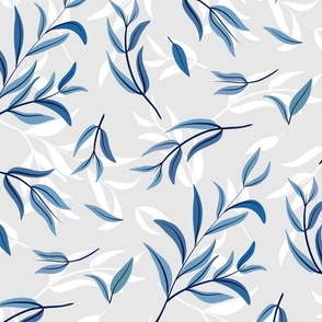 tea tree leaves soft teal blues and gray