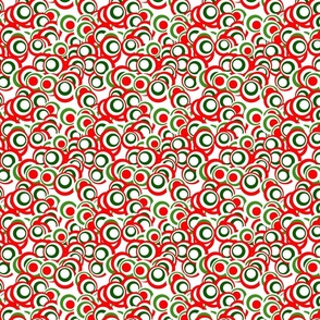 Groovy Trippy Bold Red and Green Christmas Polka Dots