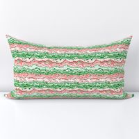 Groovy Boho Squiggly Swirly Red and Green Christmas Marble Stripes