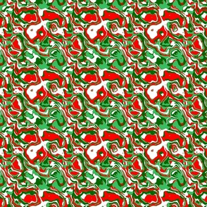 Swirly Funky Bohemian Trippy  Vibrant Red and Green  Christmas Marble 