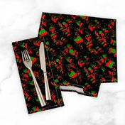 Groovy Trippy Mod Retro Bold Red and Green Christmas Abstract